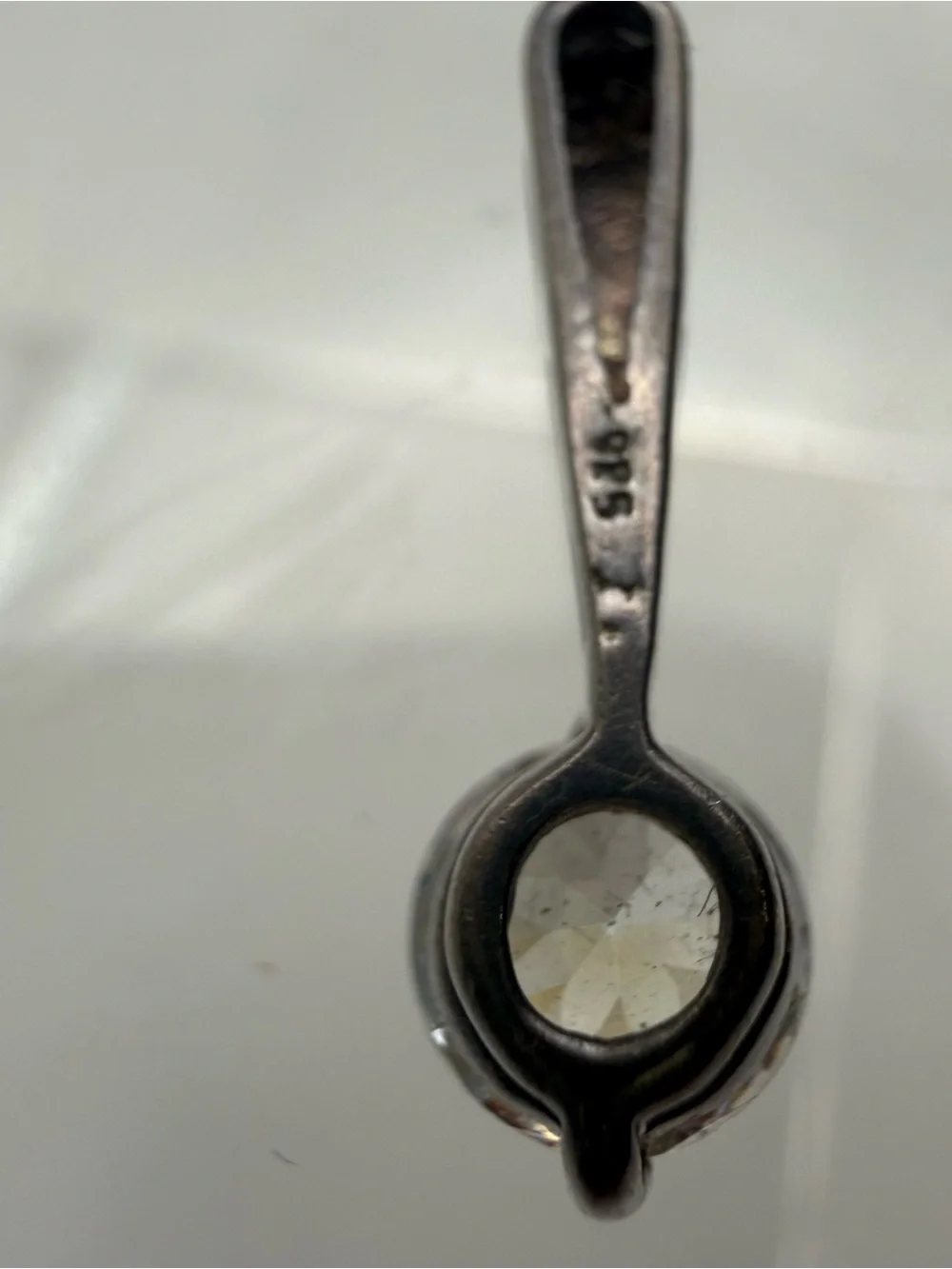 Classic Clear Stone Drop Pendant in Silver-Tone